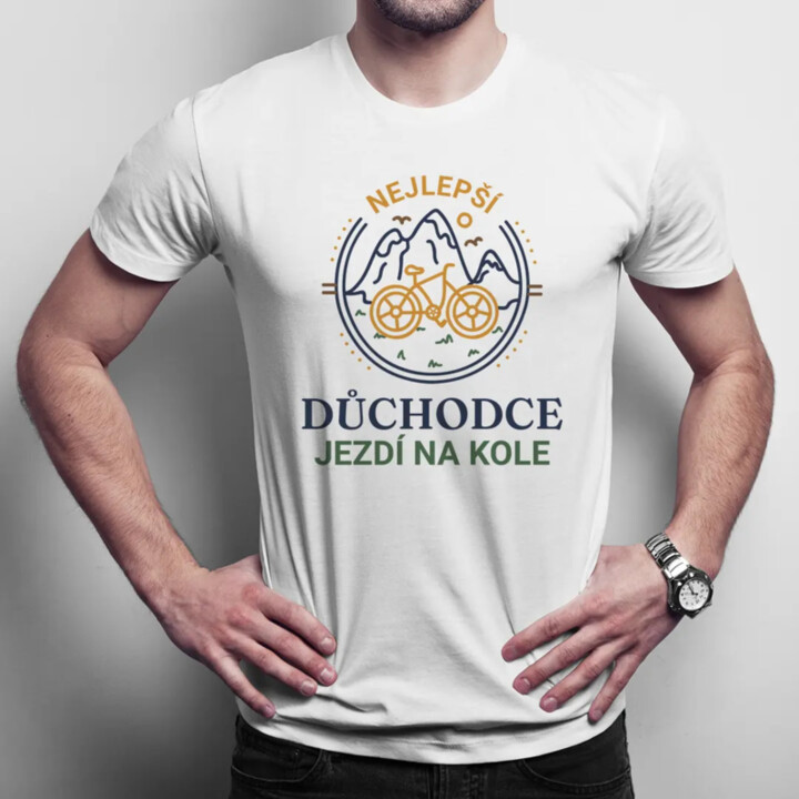 Nejlepší důchodce jezdí na kole - pánské tričko s potiskem