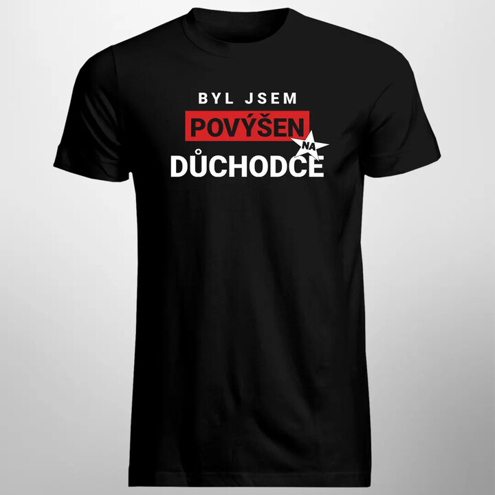 Byl jsem povýšen na důchodce - pánské tričko s potiskem