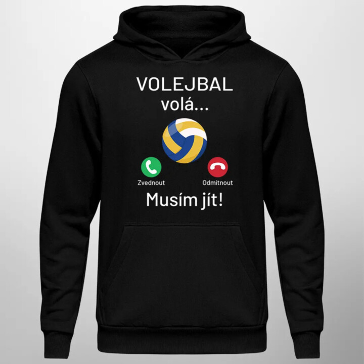Volejbal volá, musím jít - pánská mikina s potiskem