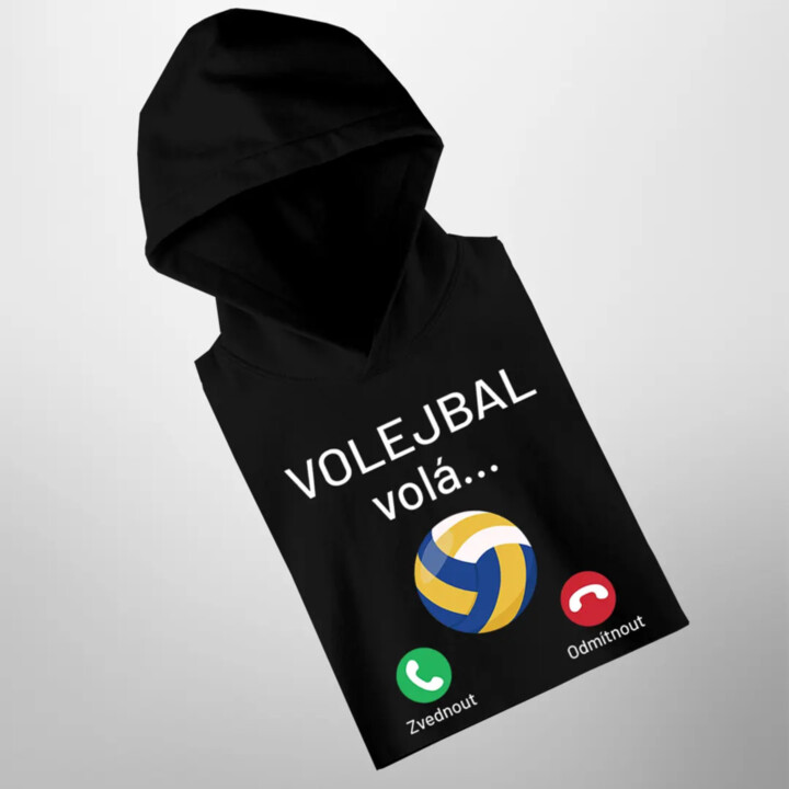 Volejbal volá, musím jít - pánská mikina s potiskem