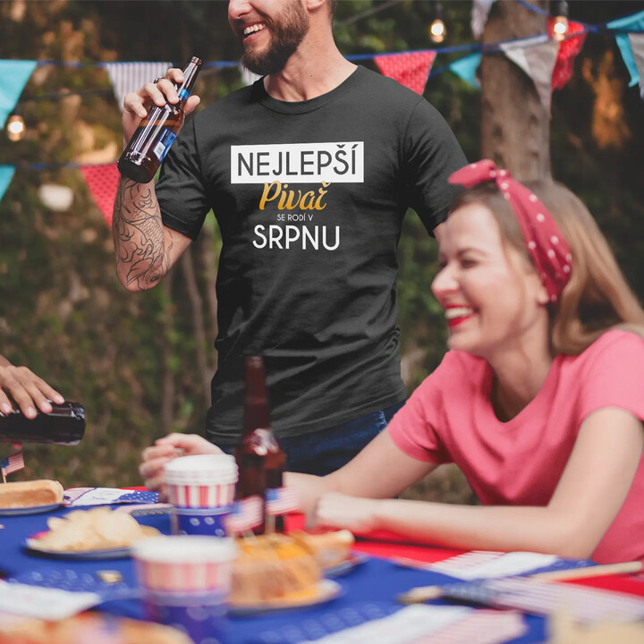Nejlepší pivař se rodí v srpnu - pánské tričko s potiskem