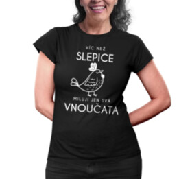 Víc než slepice miluji jen svá vnoučata - dámské tričko s potiskem