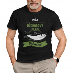 Můj důchodový plán: rybaření - pánské tričko s potiskem