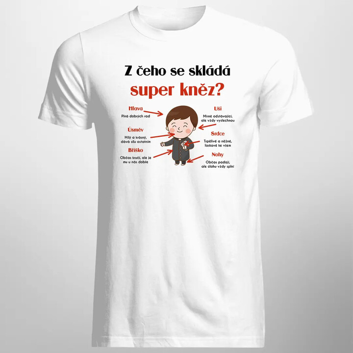 Z čeho se skládá super kněz? - pánské tričko s potiskem