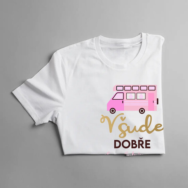 Všude dobře, ale v obytném voze nejlépe! - dětské tričko s potiskem