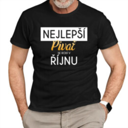 Nejlepší pivař se rodí v říjnu - pánské tričko s potiskem