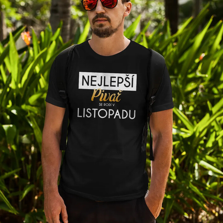 Nejlepší pivař se rodí v listopadu - pánské tričko s potiskem