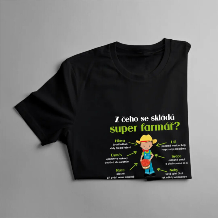 Z čeho se skládá super farmář? - pánské tričko s potiskem