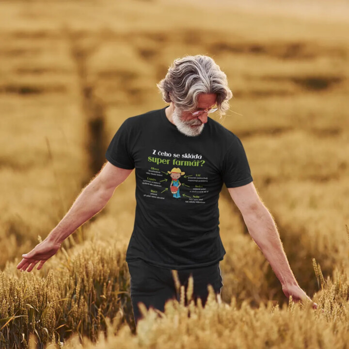 Z čeho se skládá super farmář? - pánské tričko s potiskem