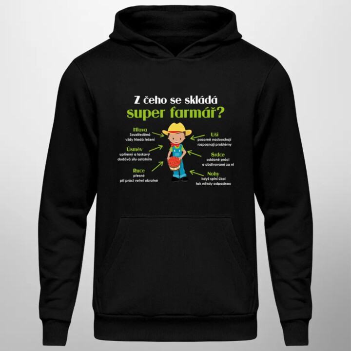 Z čeho se skládá super farmář? - pánská mikina s potiskem