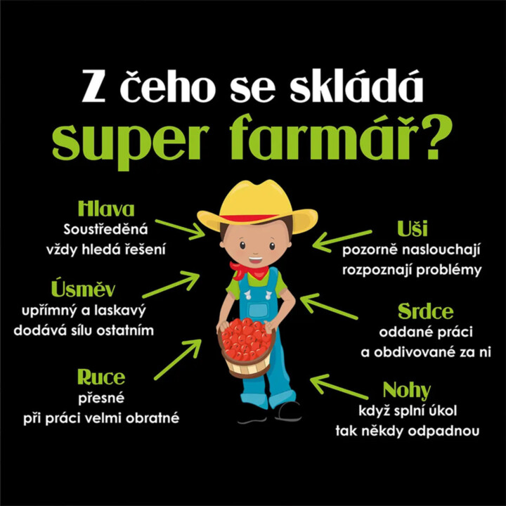 Z čeho se skládá super farmář? - taška s potiskem