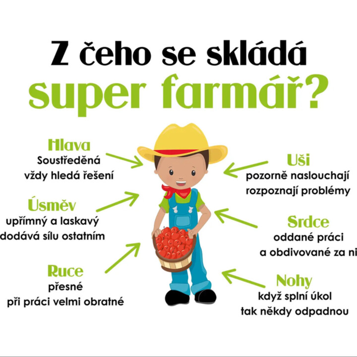 Z čeho se skládá super farmář? - polštář s potiskem