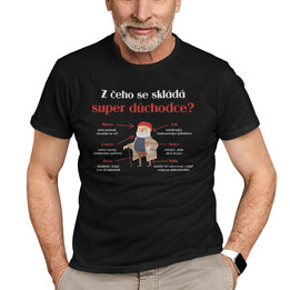 Z čeho se skládá super důchodce? - pánské tričko s potiskem