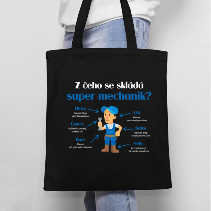 Z čeho se skládá super důchodce? - taška s potiskem