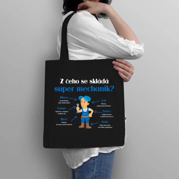 Z čeho se skládá super důchodce? - taška s potiskem