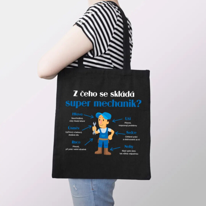 Z čeho se skládá super důchodce? - taška s potiskem