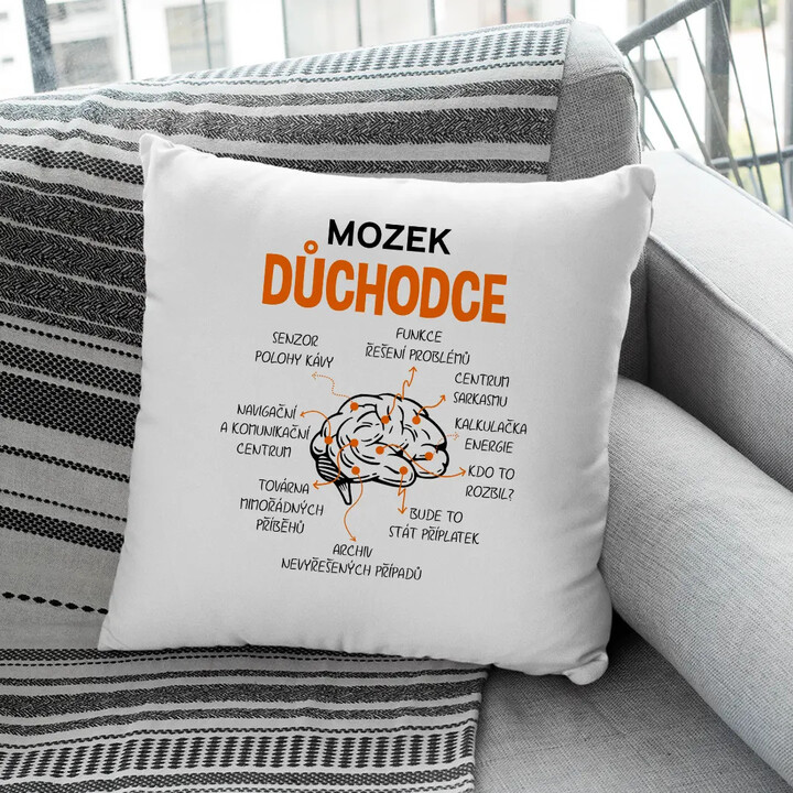Mozek důchodce - polštář s potiskem