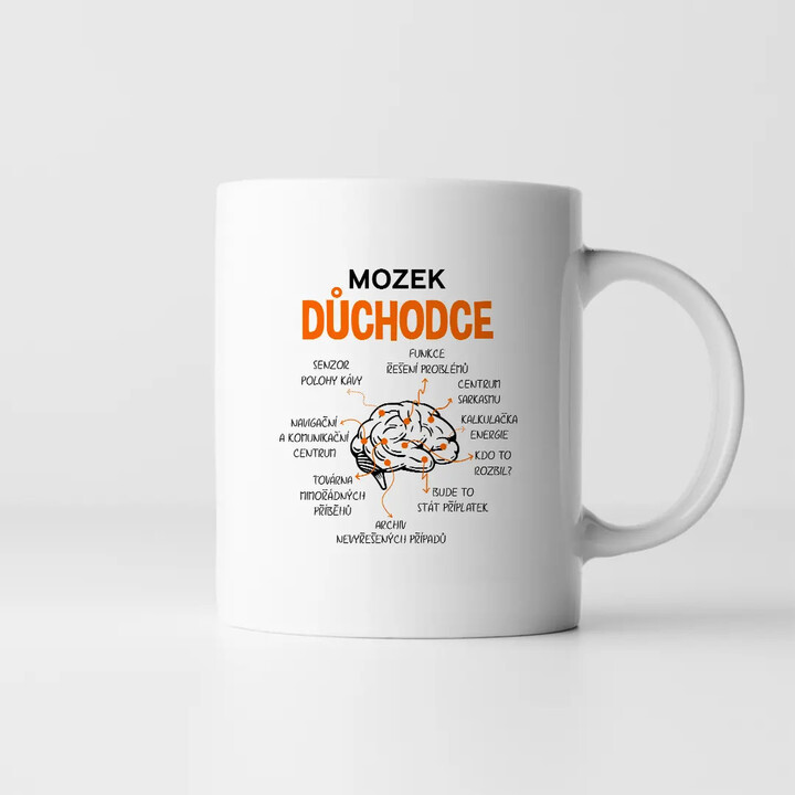 Mozek důchodce - hrnek s potiskem