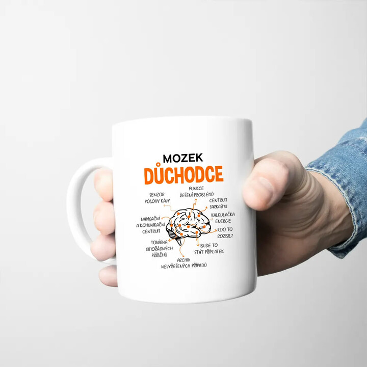 Mozek důchodce - hrnek s potiskem