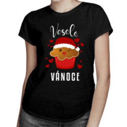 Veselé Vánoce - muffin - dámské tričko s potiskem