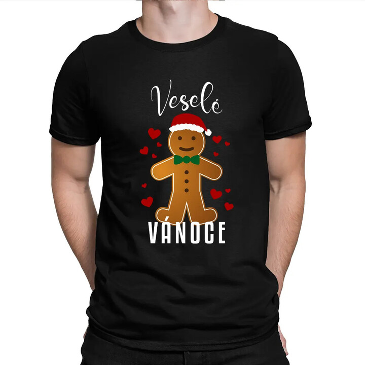 Veselé Vánoce - perníček - pánské tričko s potiskem