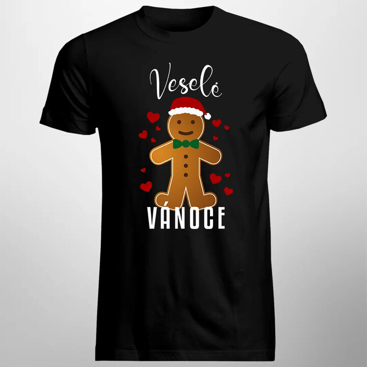 Veselé Vánoce - perníček - pánské tričko s potiskem