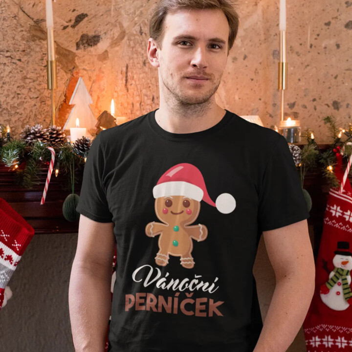 Vánoční perníček verze 2 - pánské tričko s potiskem