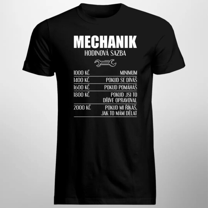 Mechanik - hodinová sazba verze 2 - pánské tričko s potiskem