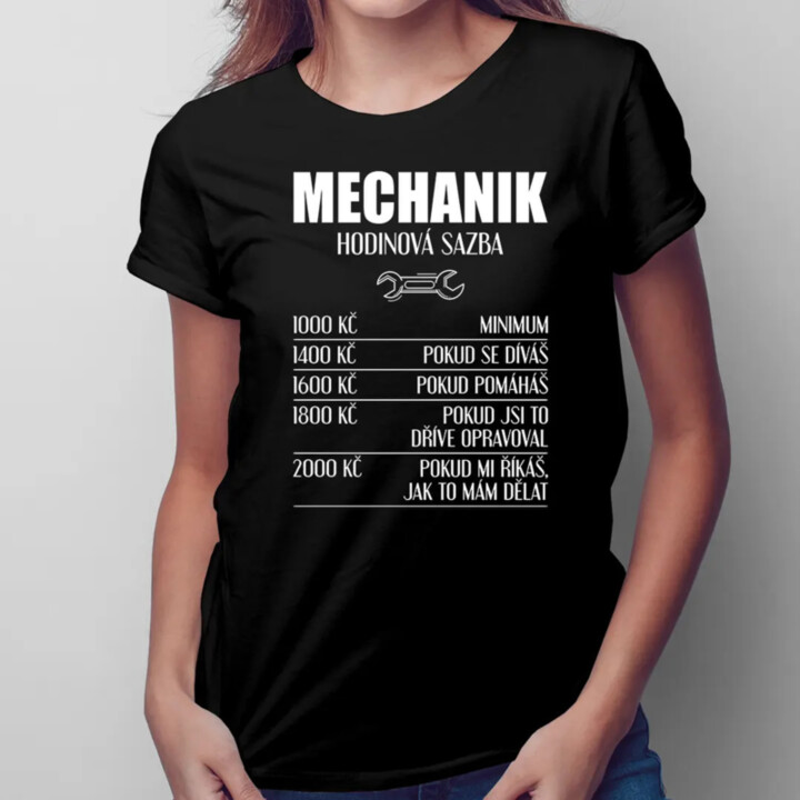 Mechanik - hodinová sazba - dámské tričko s potiskem
