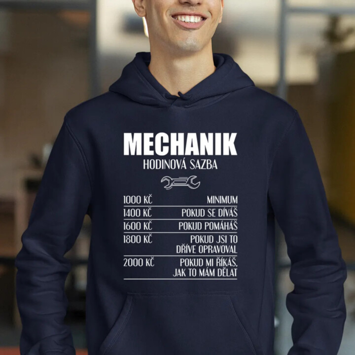 Mechanik - hodinová sazba verze 2 - pánská mikina s potiskem