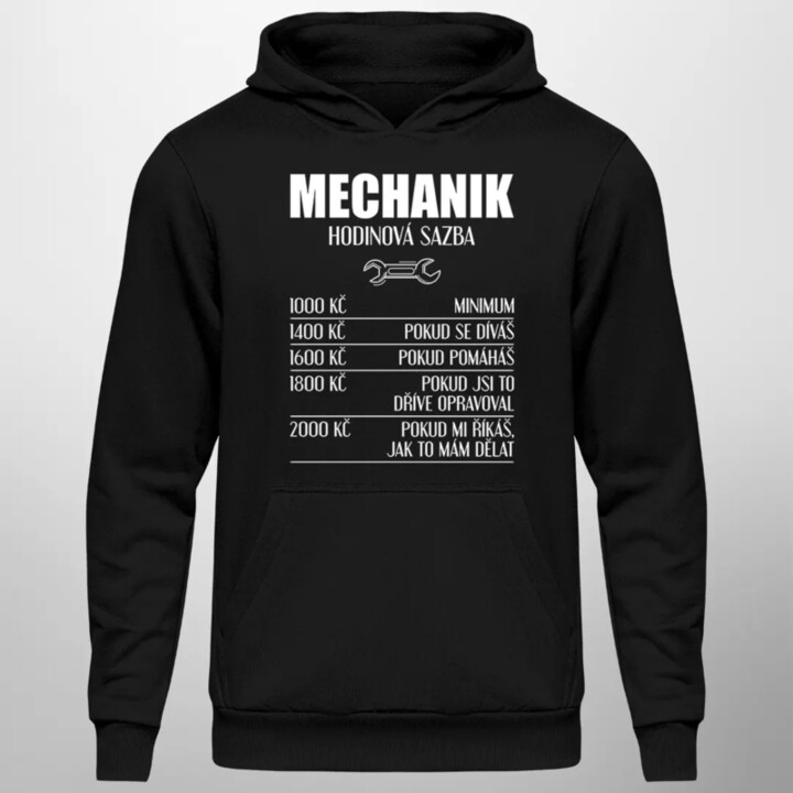 Mechanik - hodinová sazba verze 2 - pánská mikina s potiskem