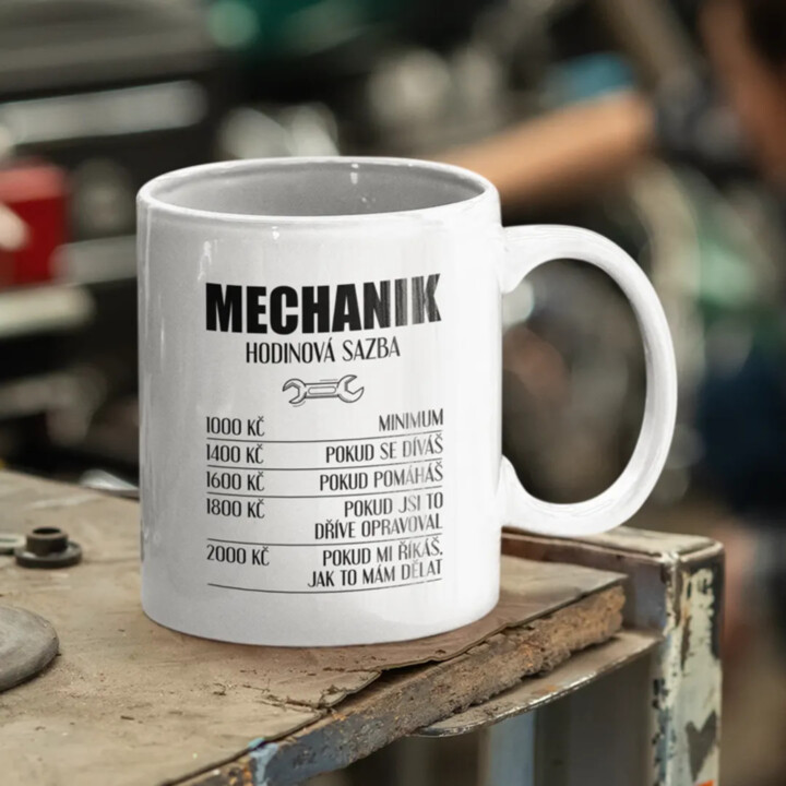 Mechanik - hodinová sazba verze 2 - hrnek s potiskem