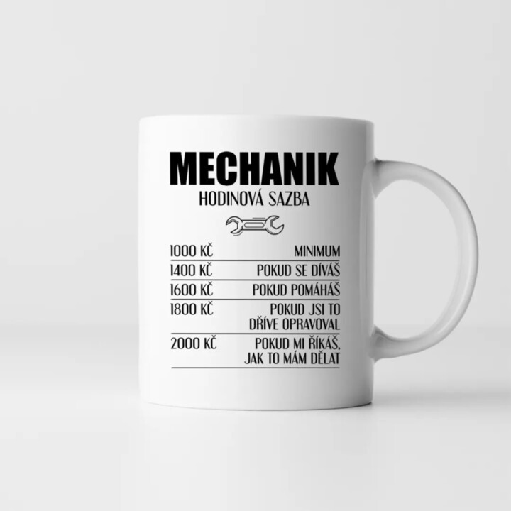 Mechanik - hodinová sazba verze 2 - hrnek s potiskem