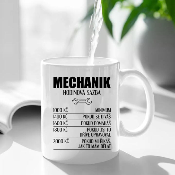Mechanik - hodinová sazba verze 2 - hrnek s potiskem