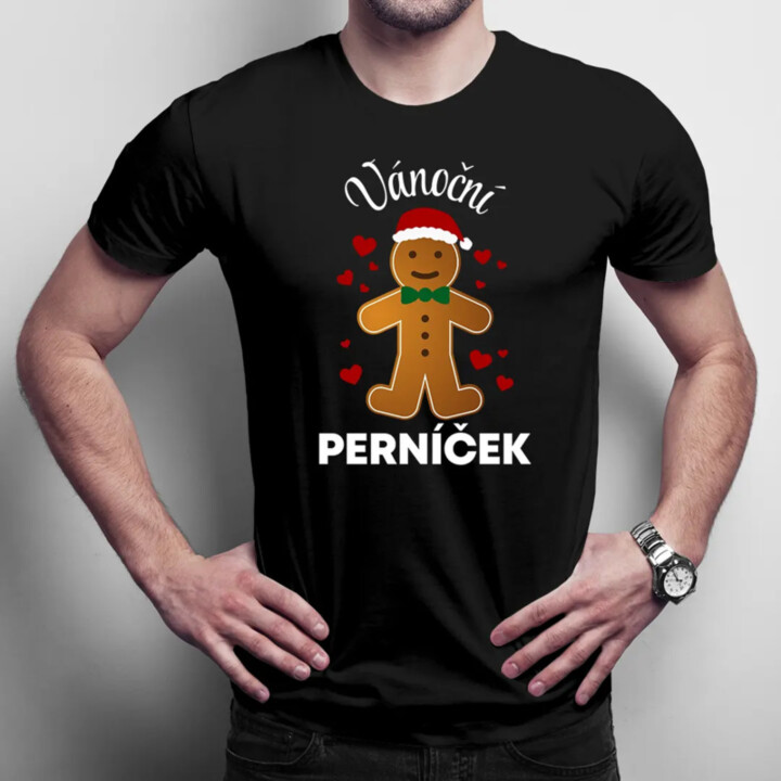 Vánoční perníček - pánské tričko s potiskem