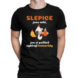 Slepice jsou milé, jen si pečlivě vybírají kamarády - pánské tričko s potiskem