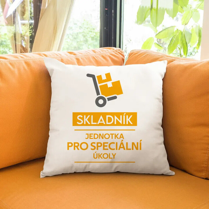 Skladník - jednotka pro speciální úkoly - polštář s potiskem