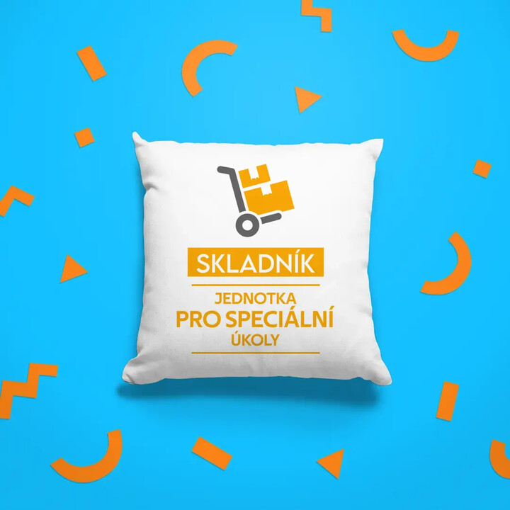 Skladník - jednotka pro speciální úkoly - polštář s potiskem
