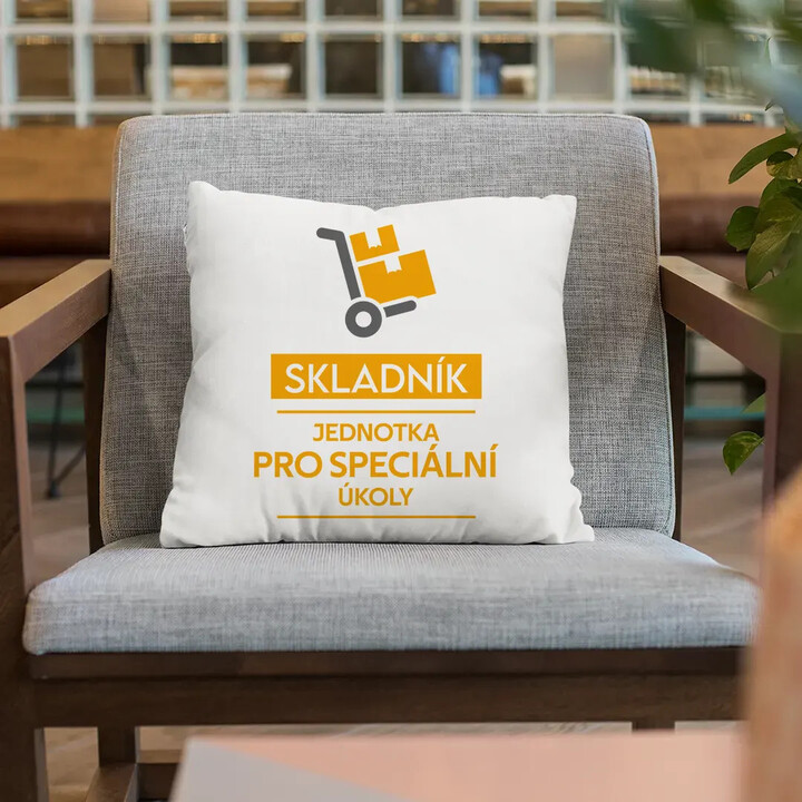 Skladník - jednotka pro speciální úkoly - polštář s potiskem