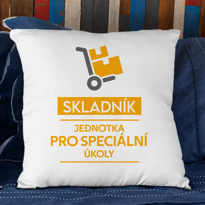 Skladník - jednotka pro speciální úkoly - polštář s potiskem
