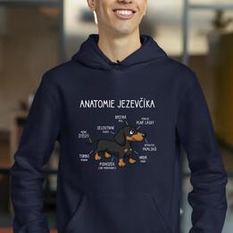 Anatomie jezevčíka - pánská mikina s potiskem