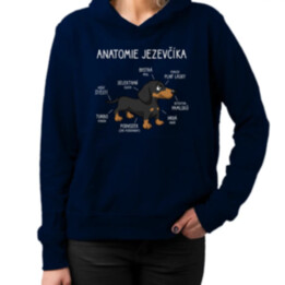 Anatomie jezevčíka - dámská mikina s potiskem