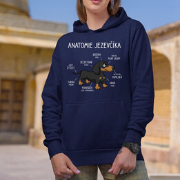 Anatomie jezevčíka - dámská mikina s potiskem