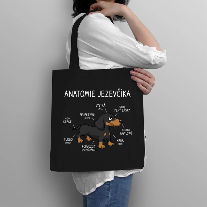 Anatomie jezevčíka - taška s potiskem