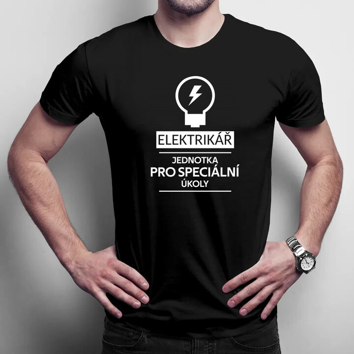 Elektrikář -  jednotka pro speciální úkoly - pánské tričko s potiskem