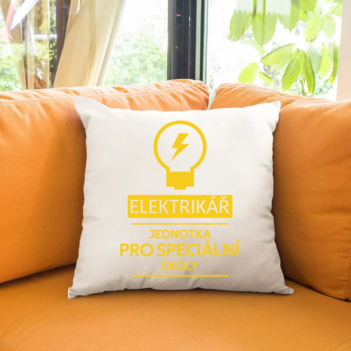 Elektrikář -  jednotka pro speciální úkoly - polštář s potiskem