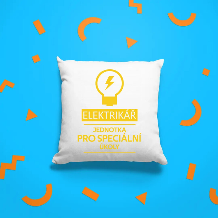 Elektrikář -  jednotka pro speciální úkoly - polštář s potiskem