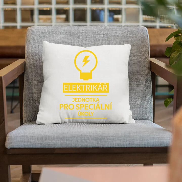 Elektrikář -  jednotka pro speciální úkoly - polštář s potiskem