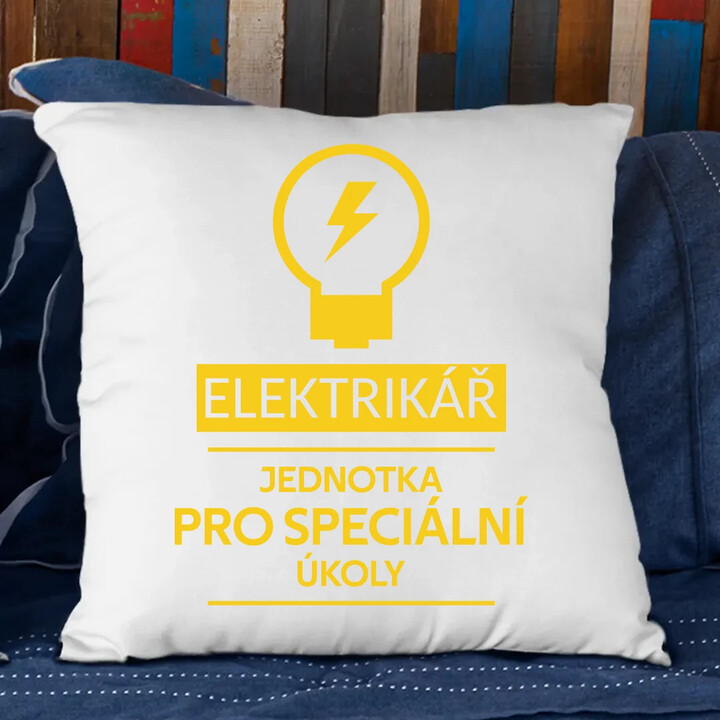 Elektrikář -  jednotka pro speciální úkoly - polštář s potiskem