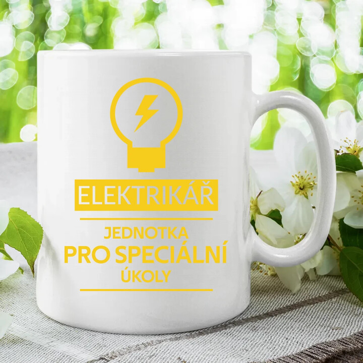 Elektrikář -  jednotka pro speciální úkoly - hrnek s potiskem